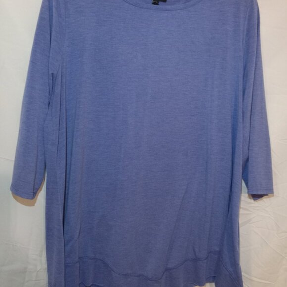 Lane Bryant Blue 3/4 Sleeve Top  Size 14/16 - Picture 3 of 5